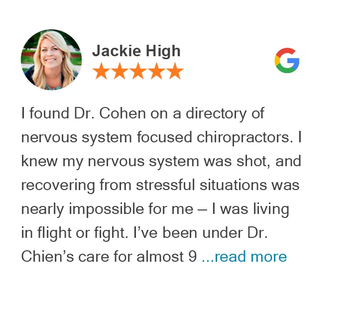 Google review from Jackie High at Graceful Pompano Beach Chiropractic Image