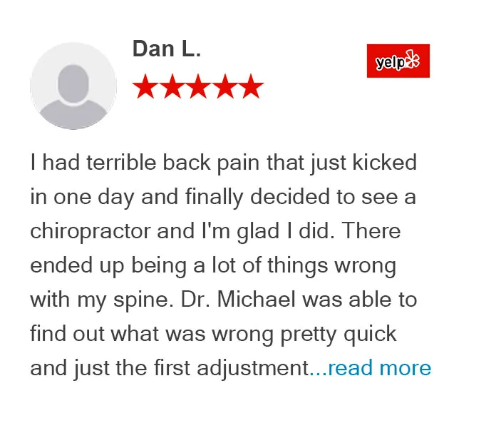 Home 34 Yelp review from Dan L at Graceful Pompano Beach Chiropractic Image