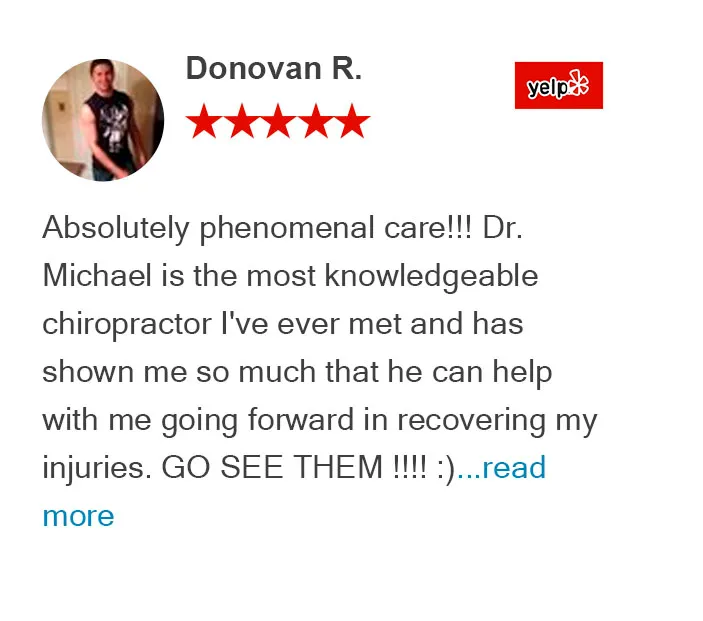 Yelp review from Donovan R at Graceful Pompano Beach Chiropractic Image