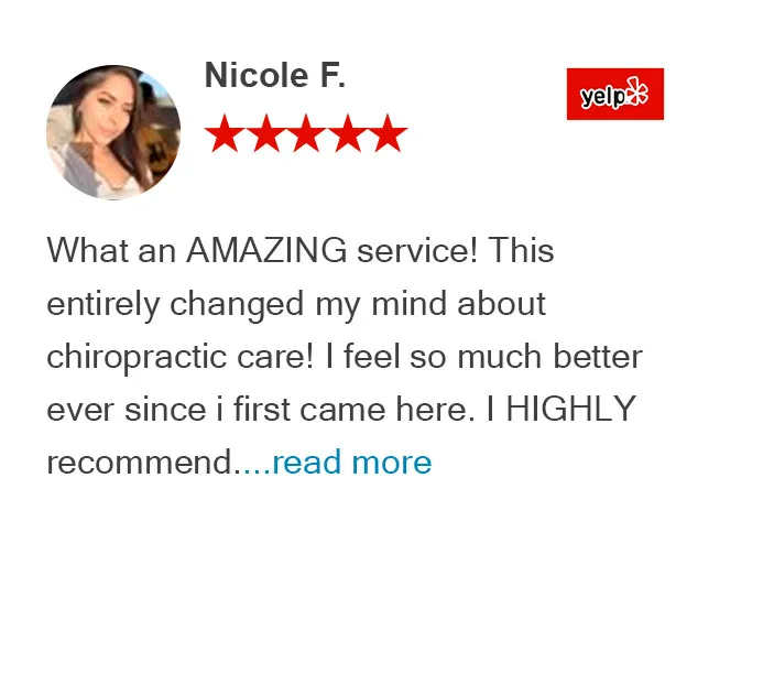 Yelp review from Nicole F at Graceful Pompano Beach Chiropractic Image