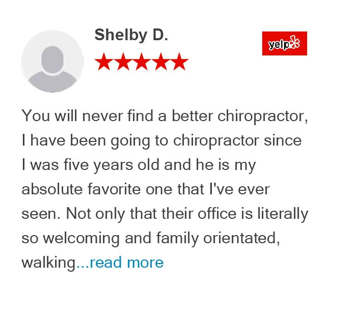 Yelp review from Shelby D at Graceful Pompano Beach Chiropractic Image
